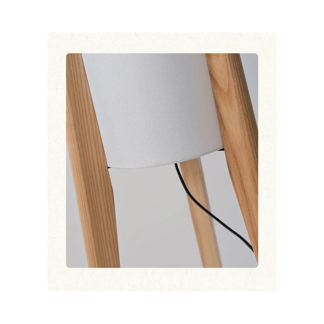 Lampadaire d'Angle Rétro en Bois Japonais