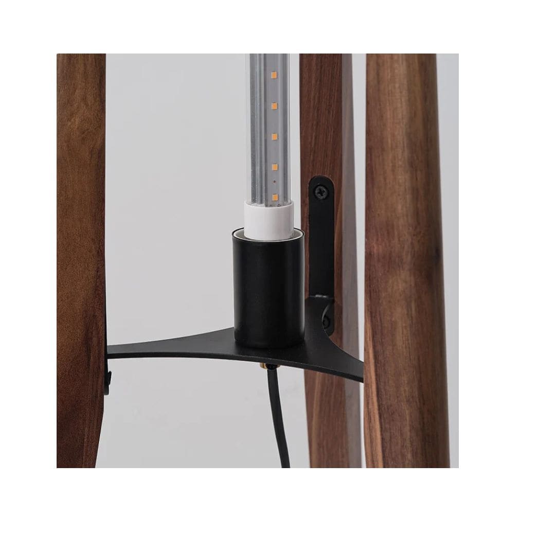 Lampadaire d'Angle Rétro en Bois Japonais