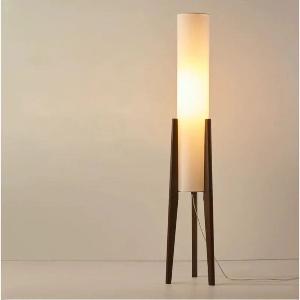 Lampadaire d'Angle Rétro en Bois Japonais