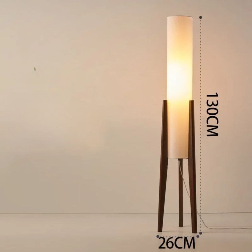 Lampadaire d'Angle Rétro en Bois Japonais
