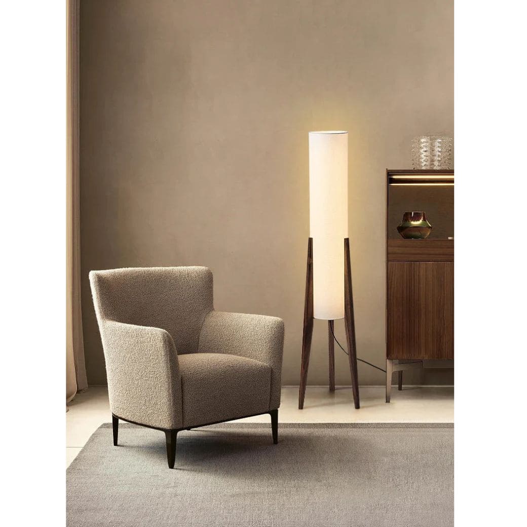 Lampadaire d'Angle Rétro en Bois Japonais