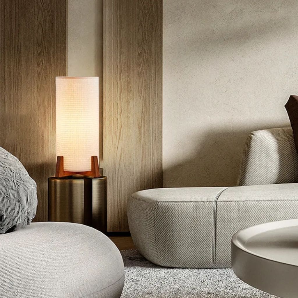 Lampe de Sol Japonaise en Tissu