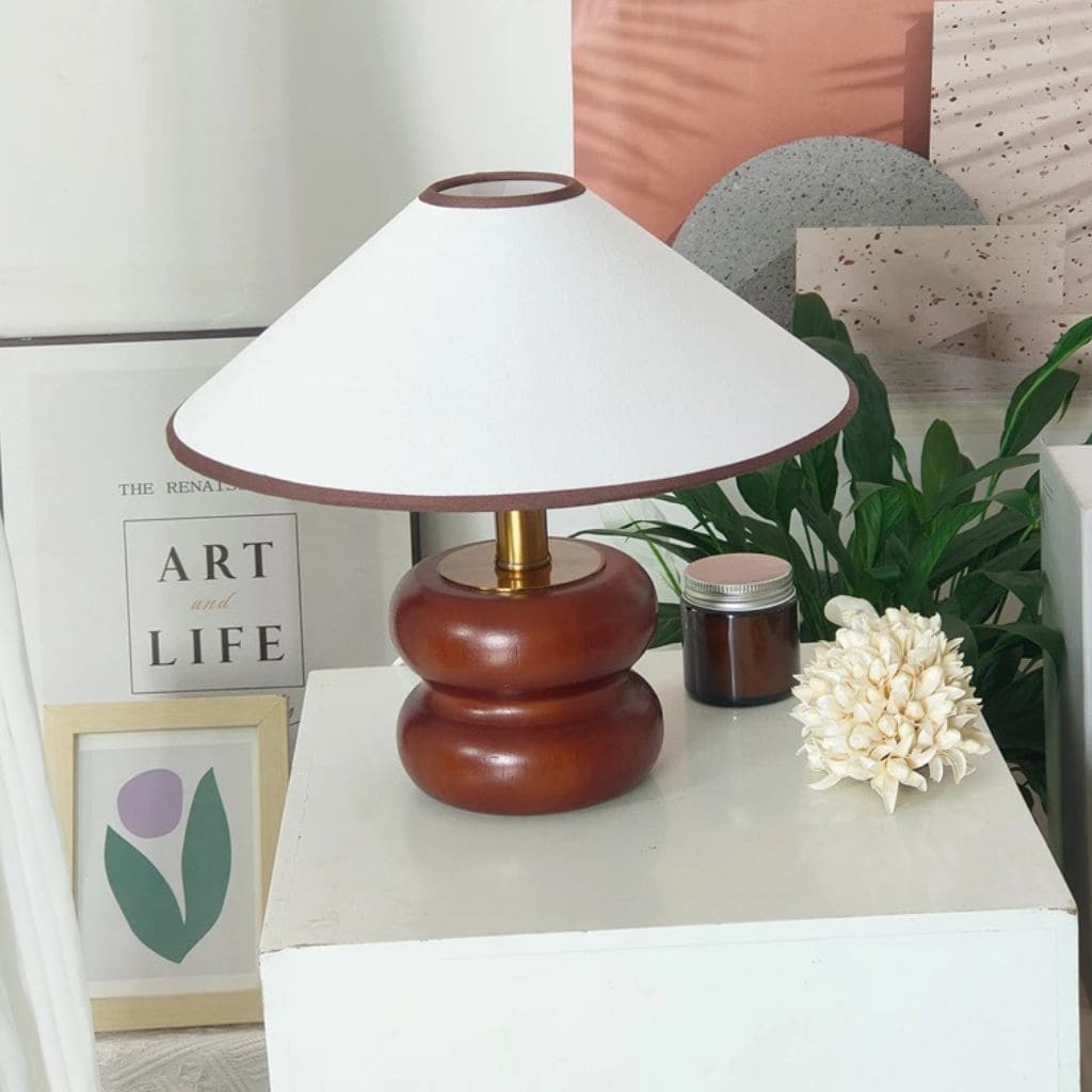 Lampe de Table en Bois Massif Américain