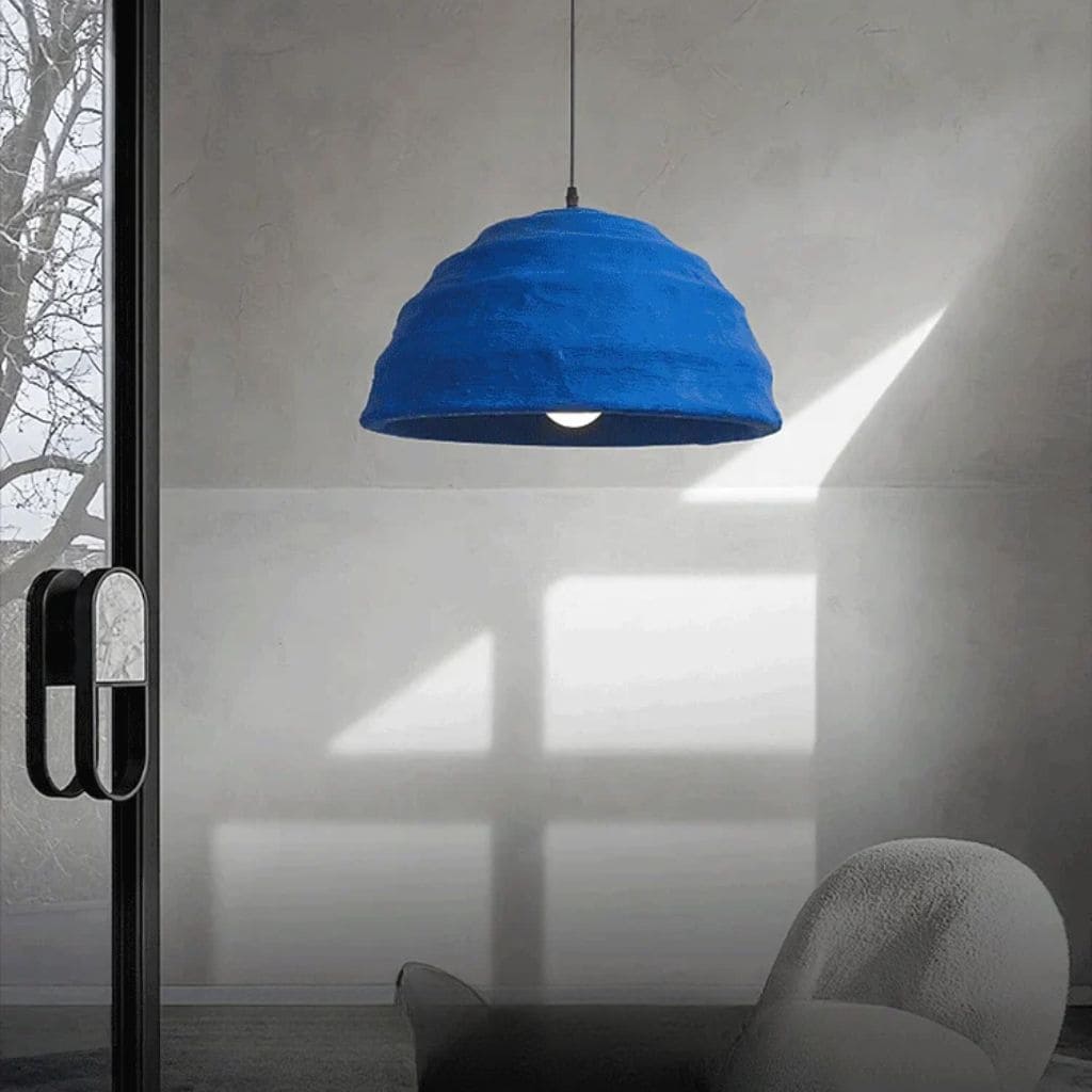 Luminaire Style Japonais Wabi Sabi en Bleu Klein