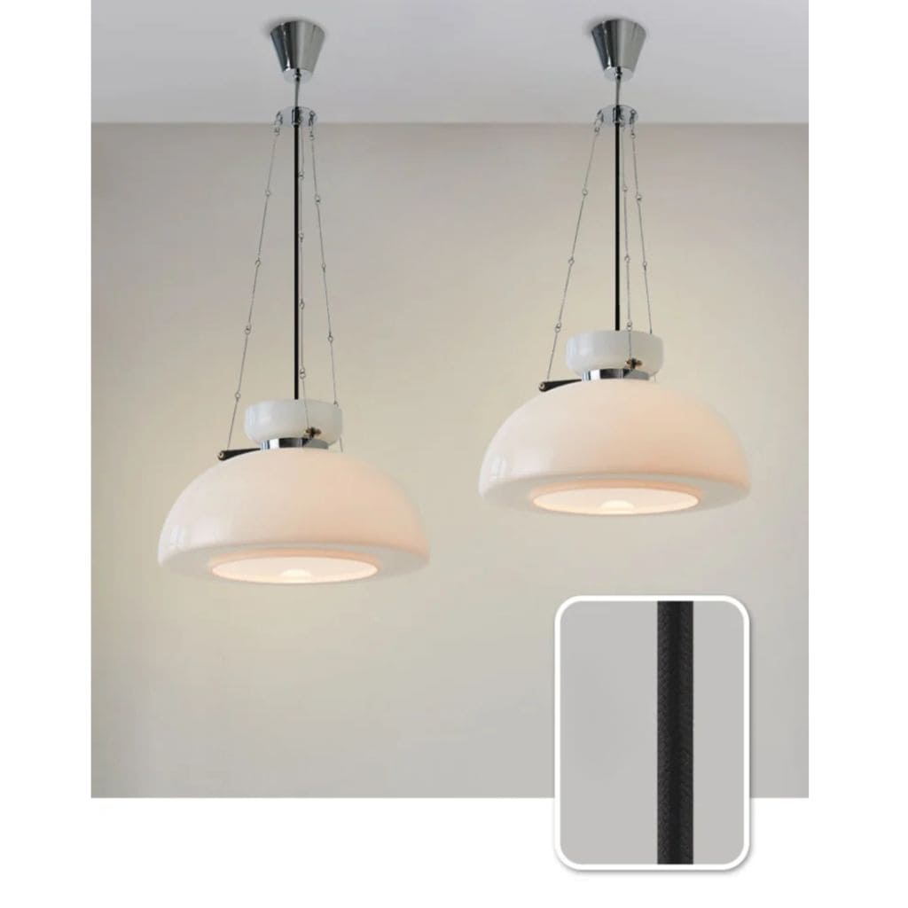 Lustre en Verre Blanc Lait de Style Bauhaus Médiéval