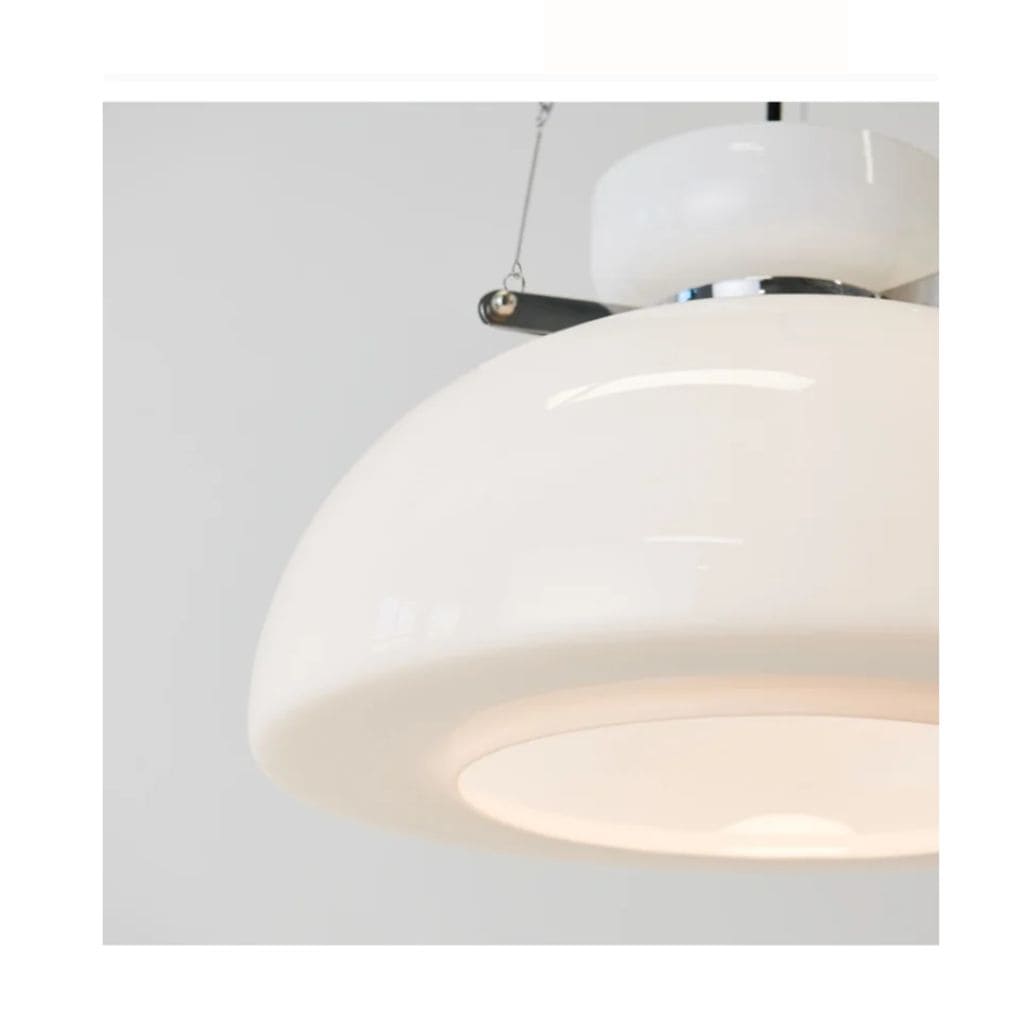 Lustre en Verre Blanc Lait de Style Bauhaus Médiéval