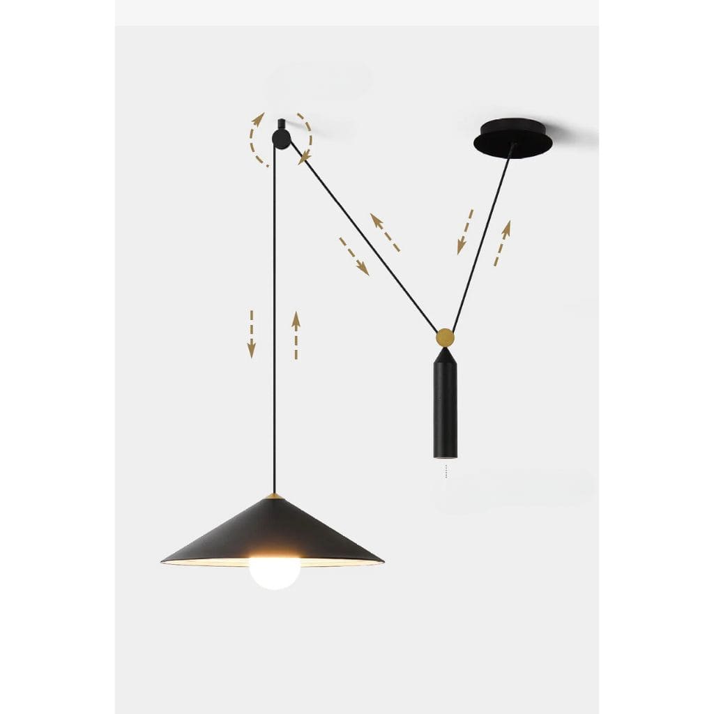 Suspension Luminaire à Poulie Nordique Industrielle LED