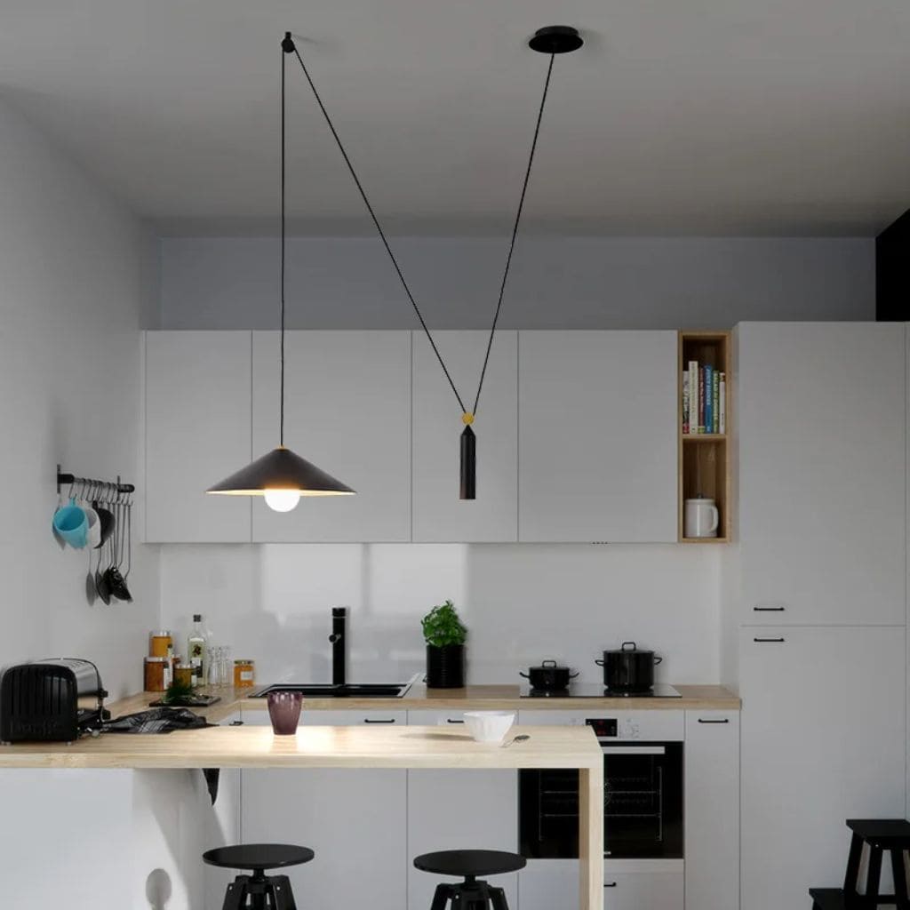 Suspension Luminaire à Poulie Nordique Industrielle LED