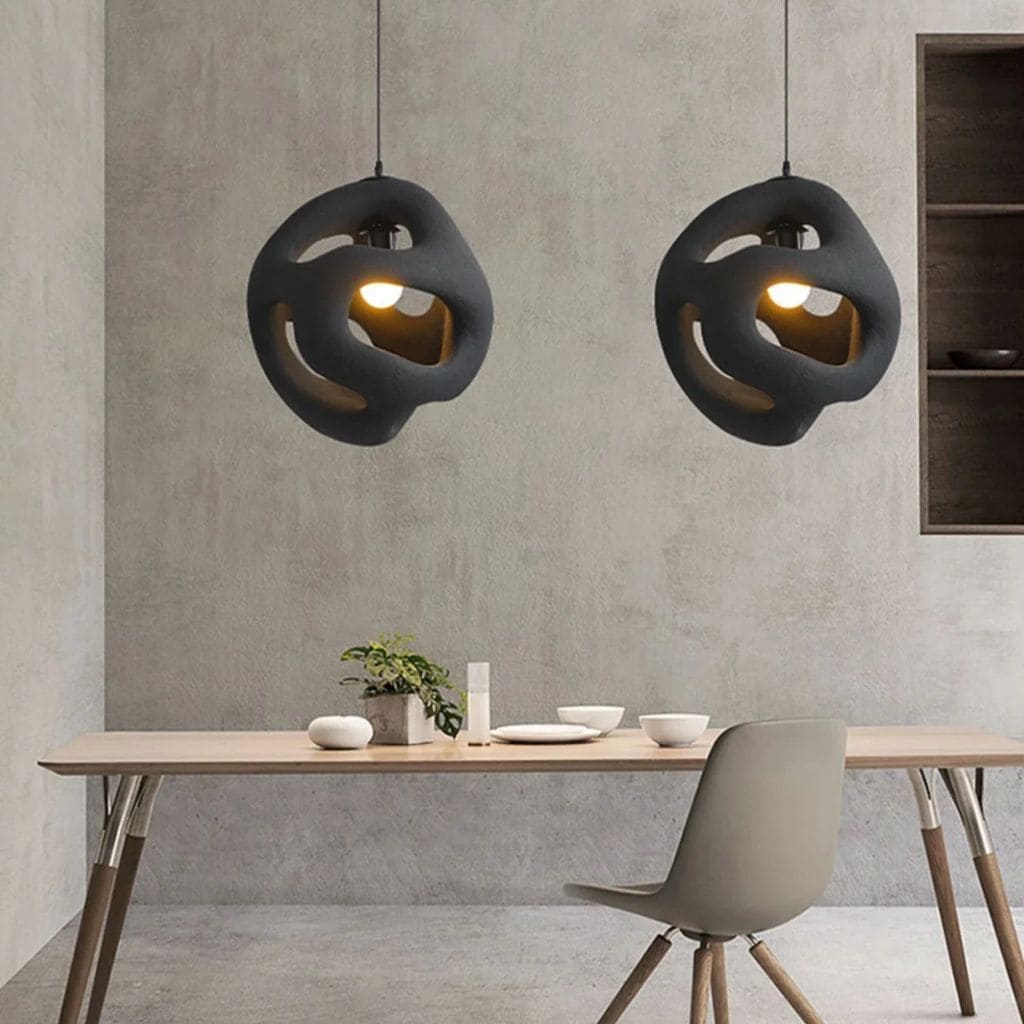 Suspension Lumineuse  au Style Wabi Sabi Artisanale