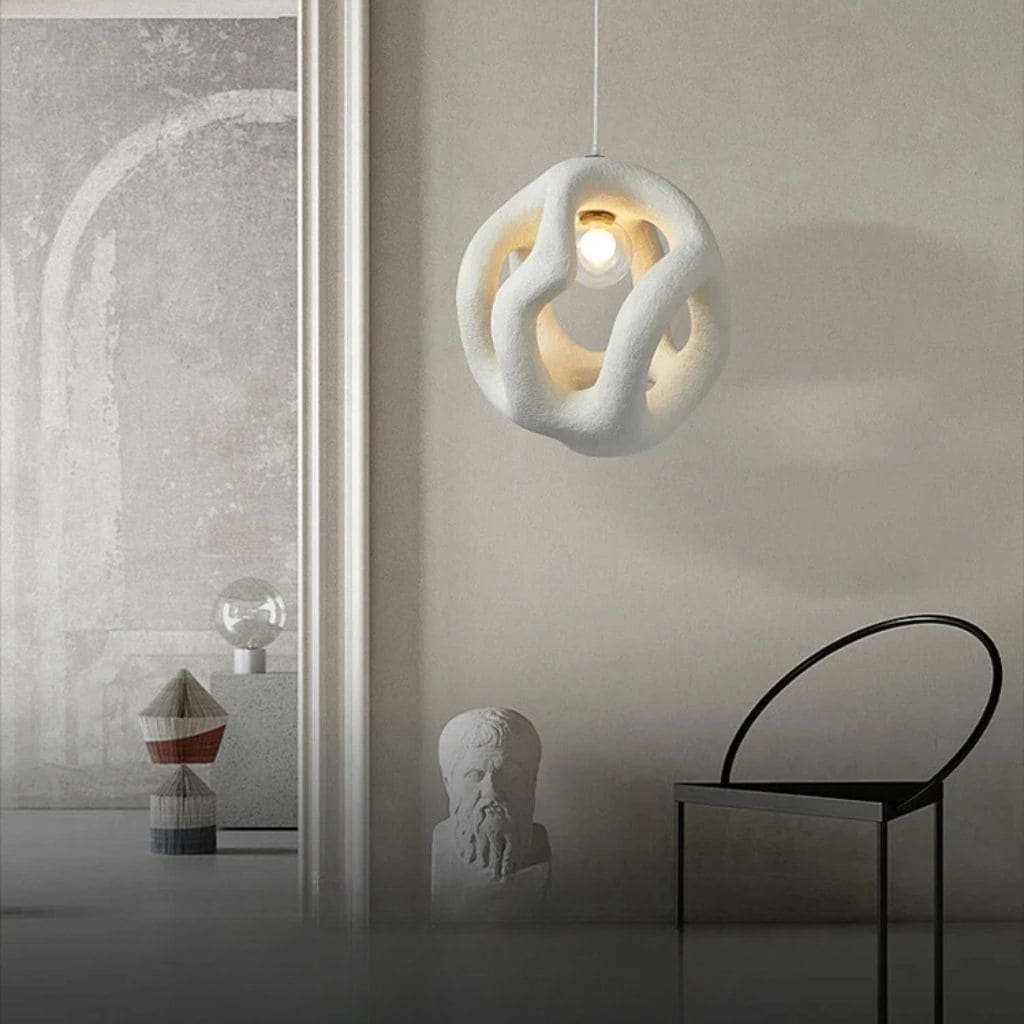 Suspension Lumineuse  au Style Wabi Sabi Artisanale
