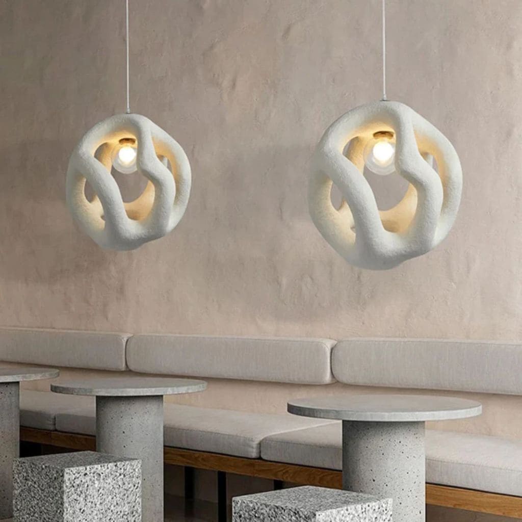 Suspension Lumineuse  au Style Wabi Sabi Artisanale