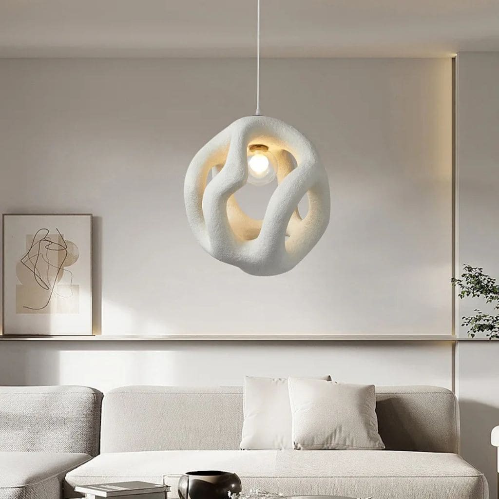 Suspension Lumineuse  au Style Wabi Sabi Artisanale