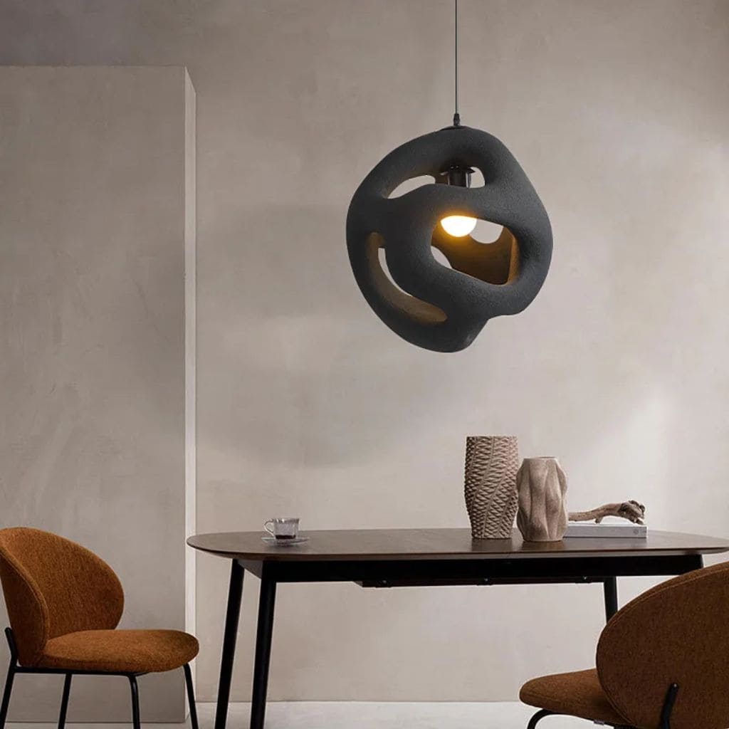 Suspension Lumineuse  au Style Wabi Sabi Artisanale