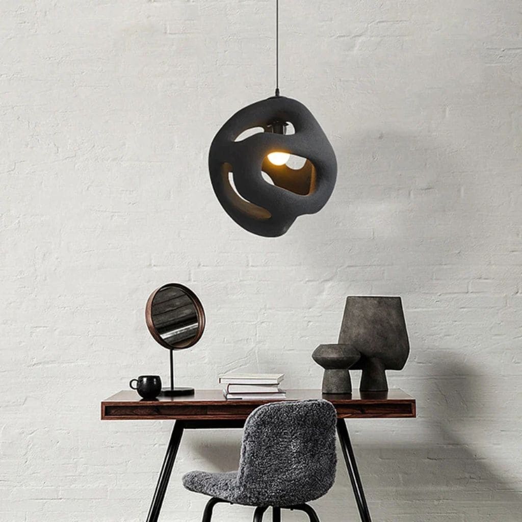 Suspension Lumineuse  au Style Wabi Sabi Artisanale