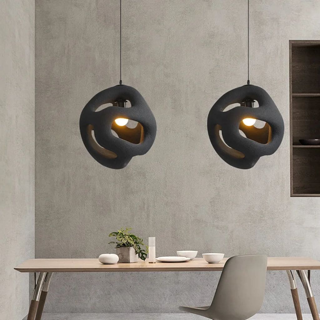 Suspension Lumineuse  au Style Wabi Sabi Artisanale
