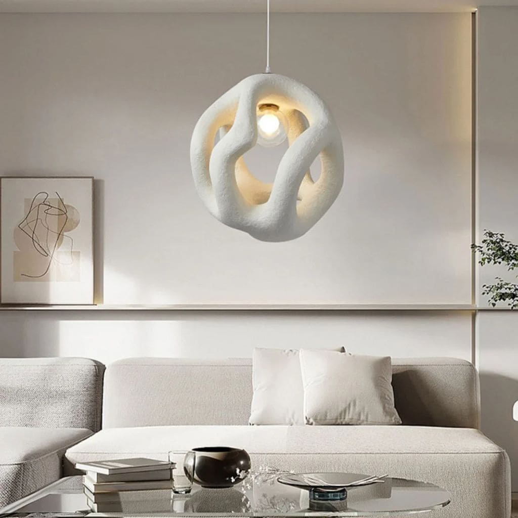 Suspension Lumineuse  au Style Wabi Sabi Artisanale