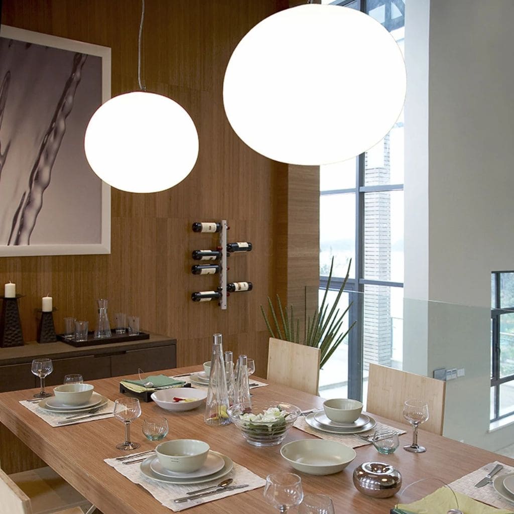 Suspension Luminaire  Nordique en Verre Blanc Moderne