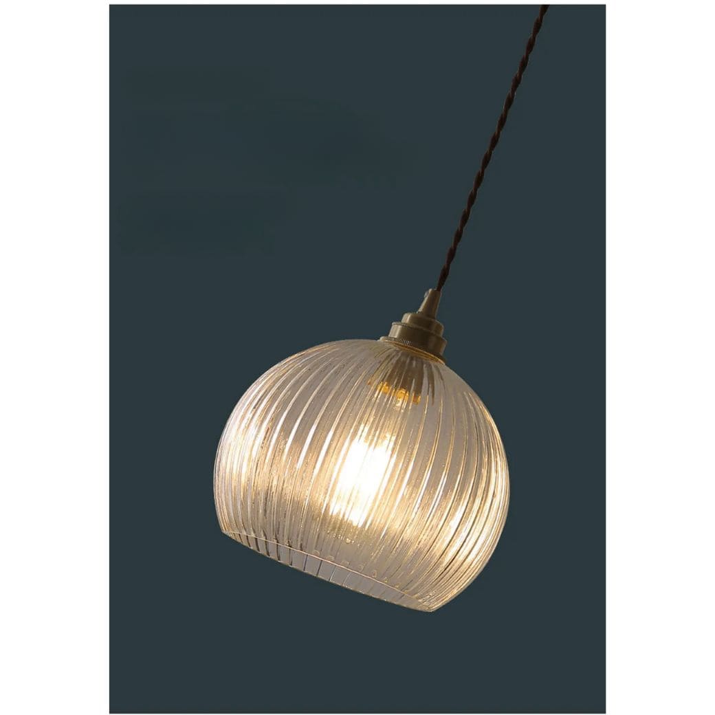 Suspension Luminaire  Rétro en Verre et Cuivre