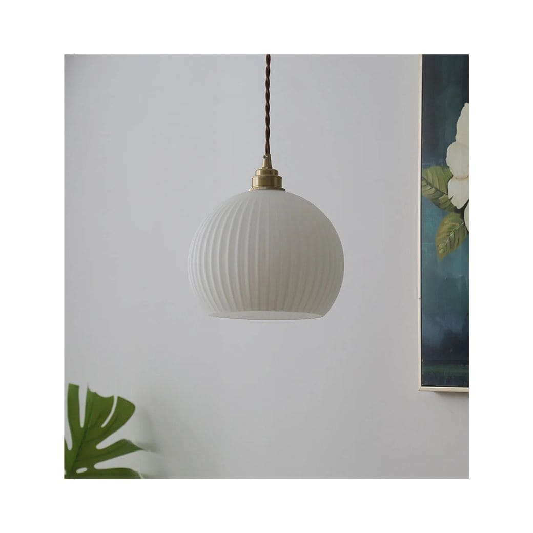 Suspension Luminaire  Rétro en Verre et Cuivre
