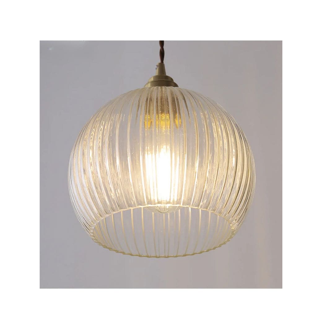 Suspension Luminaire  Rétro en Verre et Cuivre