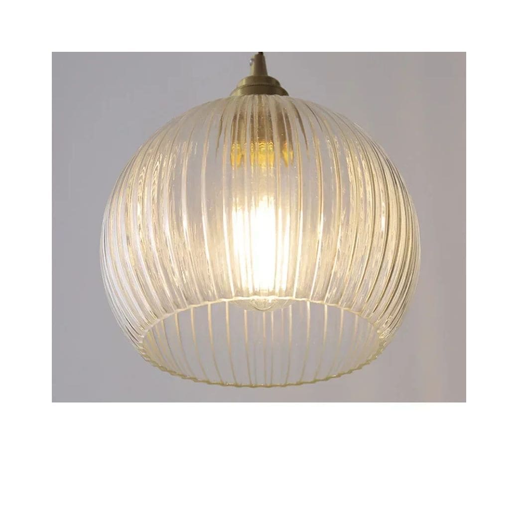 Suspension Luminaire  Rétro en Verre et Cuivre
