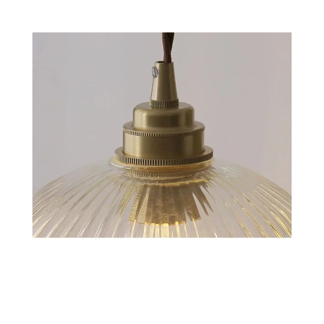 Suspension Luminaire  Rétro en Verre et Cuivre