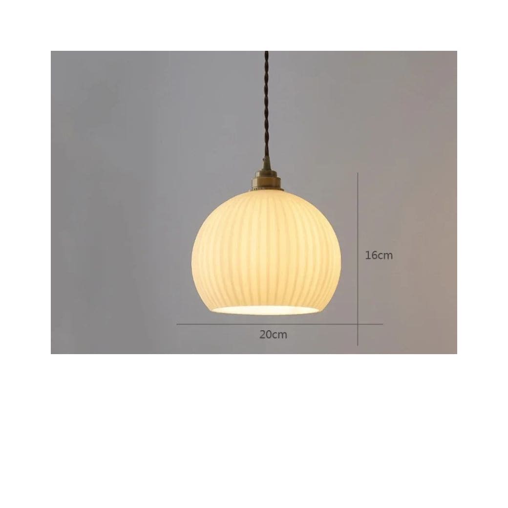 Suspension Luminaire  Rétro en Verre et Cuivre