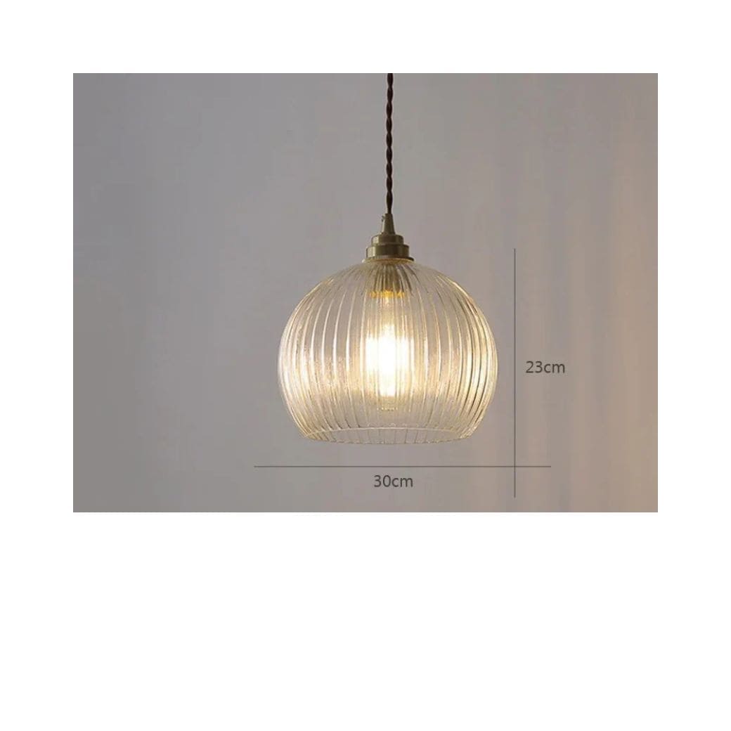 Suspension Luminaire  Rétro en Verre et Cuivre