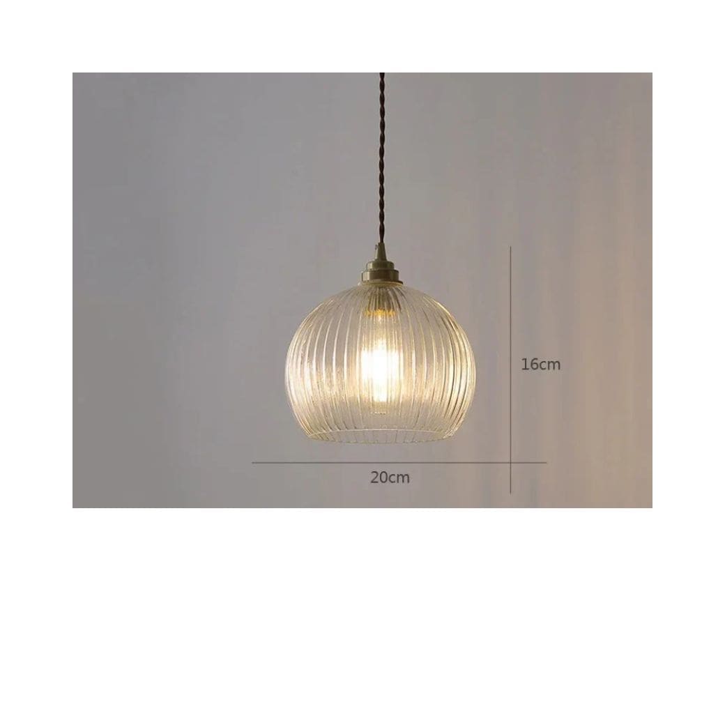 Suspension Luminaire  Rétro en Verre et Cuivre